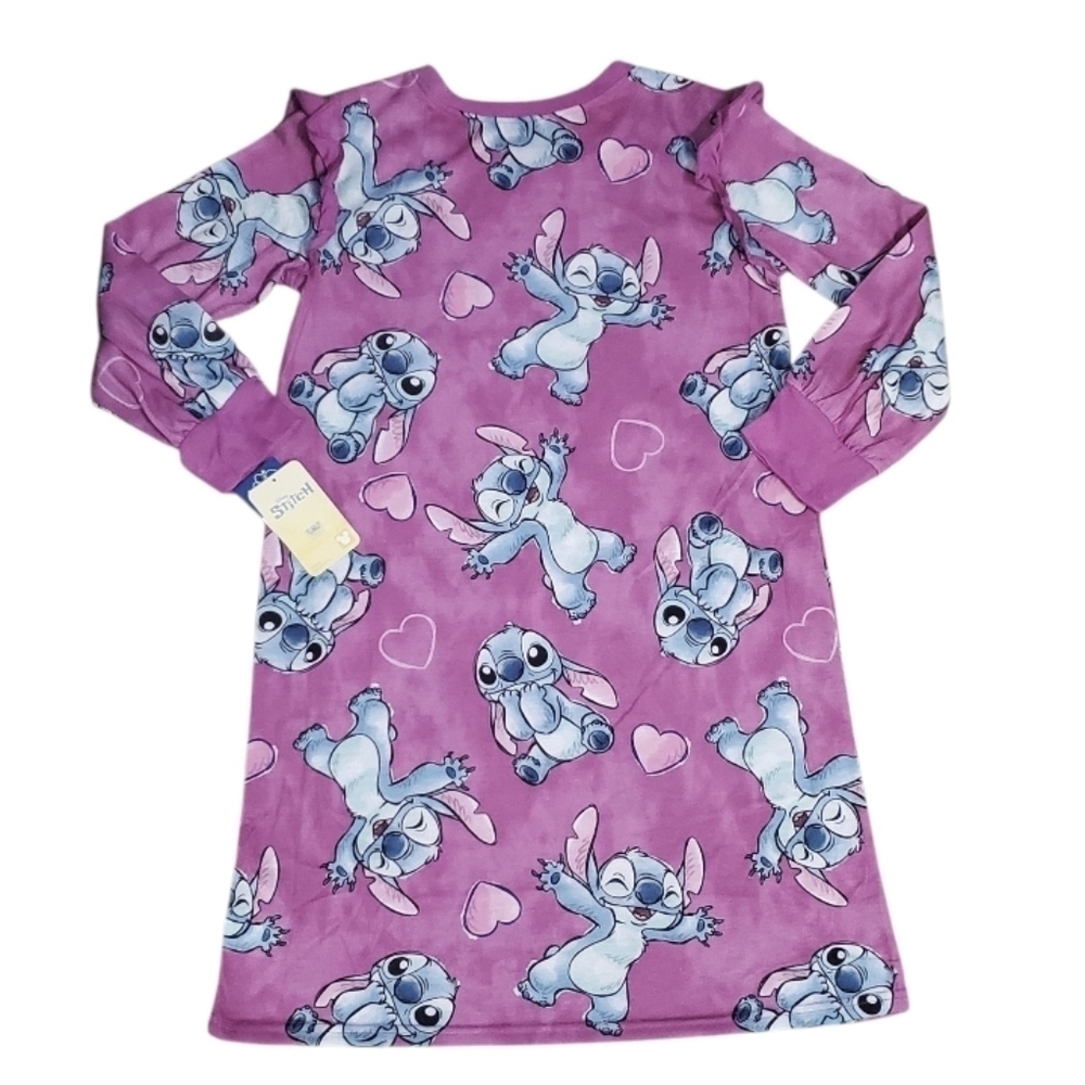 NWT Disney Kids Girl's Long Sleeved Stitch Nightgown Pajamas L 10/12 - Picture 6 of 6